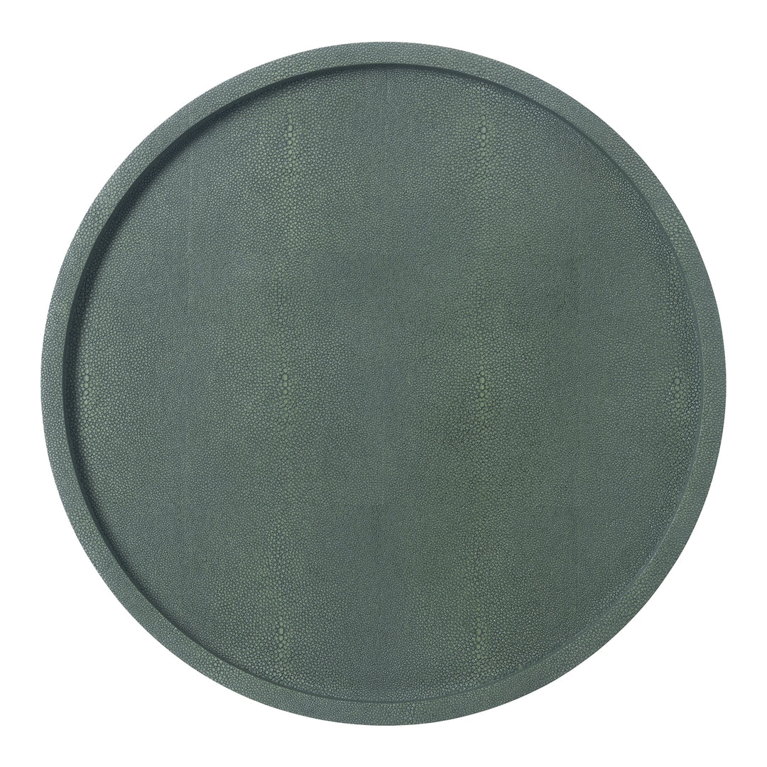 Calvin Realistic Faux Shagreen Lazy Susan 18"D (Juniper)