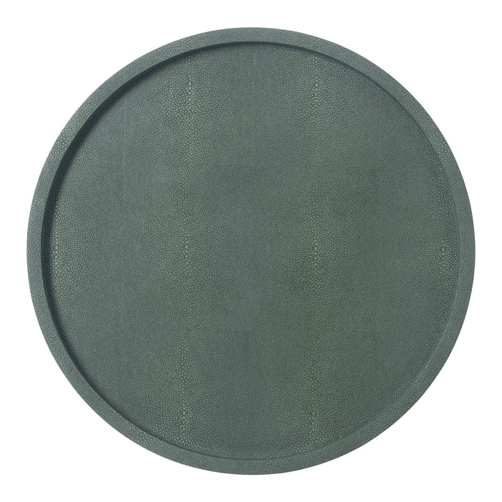 Calvin Realistic Faux Shagreen Lazy Susan 18"D (Juniper)