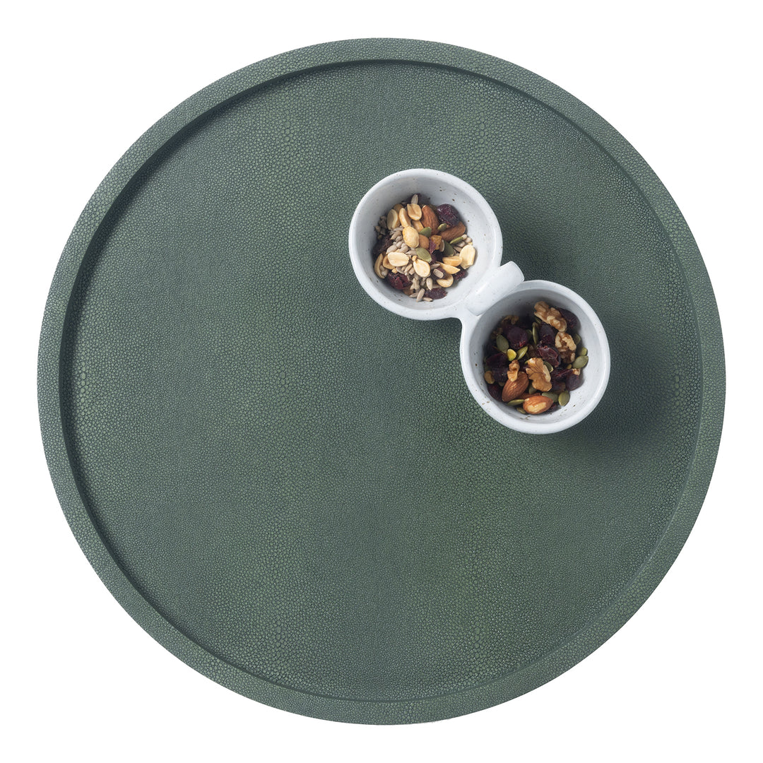 Calvin Realistic Faux Shagreen Lazy Susan 18"D (Juniper)