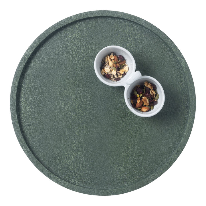 Calvin Realistic Faux Shagreen Lazy Susan 18"D (Juniper)