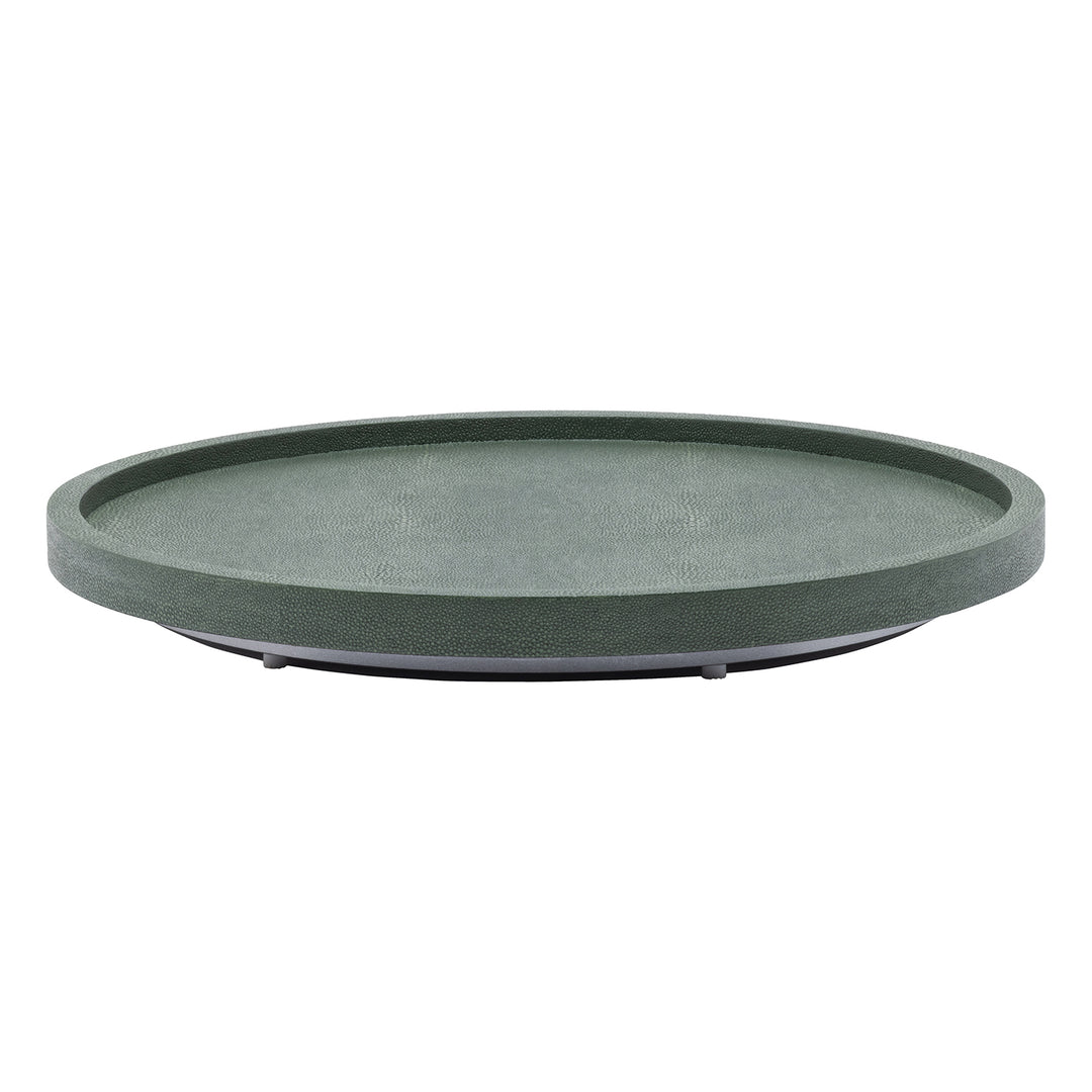 Calvin Realistic Faux Shagreen Lazy Susan 18"D (Juniper)