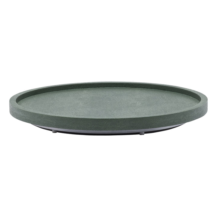 Calvin Realistic Faux Shagreen Lazy Susan 18"D (Juniper)