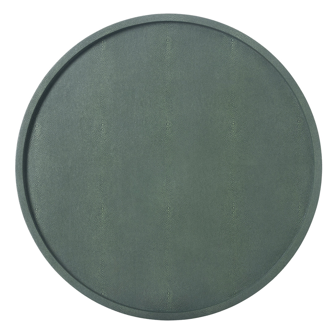 Calvin Realistic Faux Shagreen Lazy Susan 24"D (Juniper)