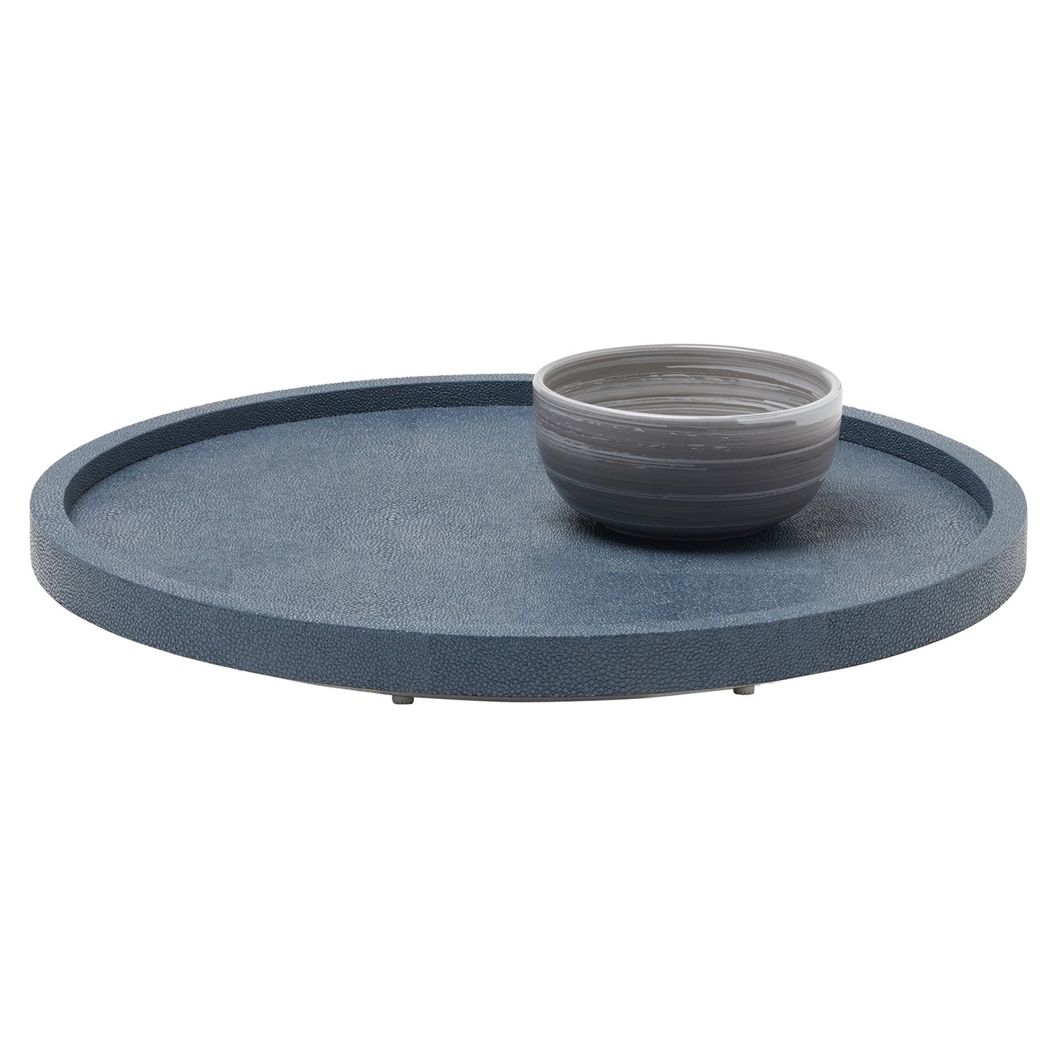 Calvin Realistic Faux Shagreen Lazy Susan 24"D - Thumbnail 4