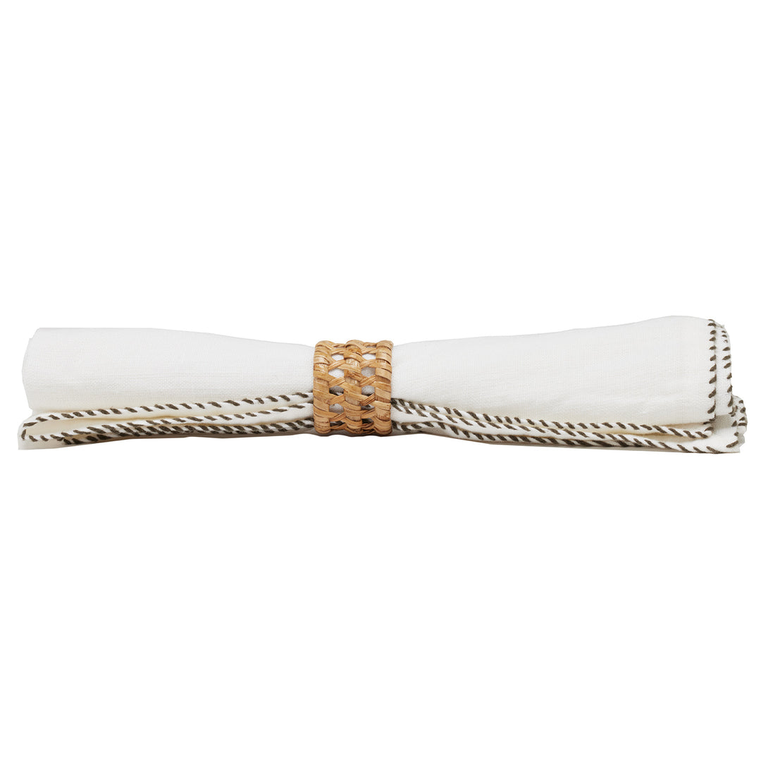 Carly Natural Rattan Napkin Rings Set/4