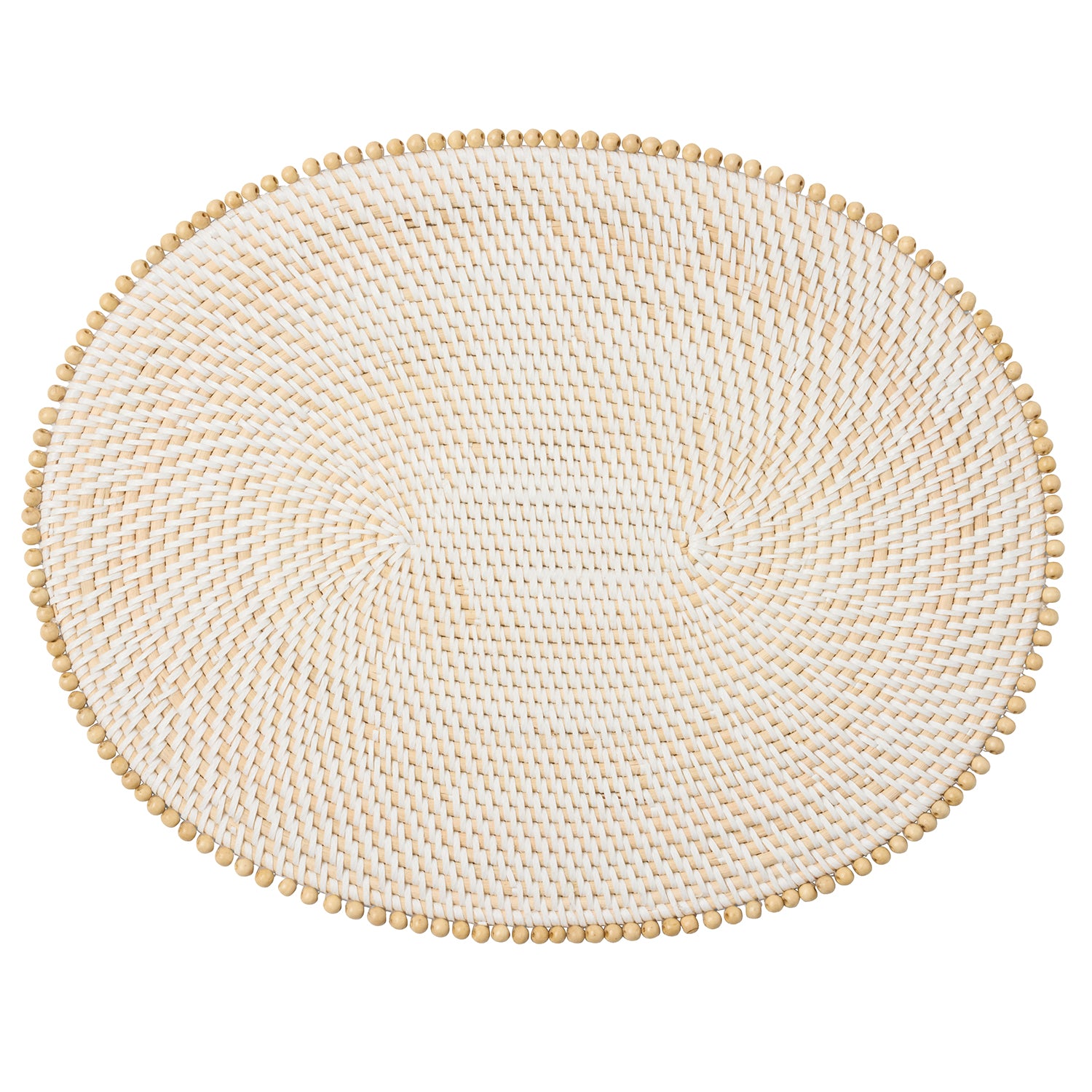 Cassia White/Natural Rattan/Wood Placemats Set Of 4 - Thumbnail 3