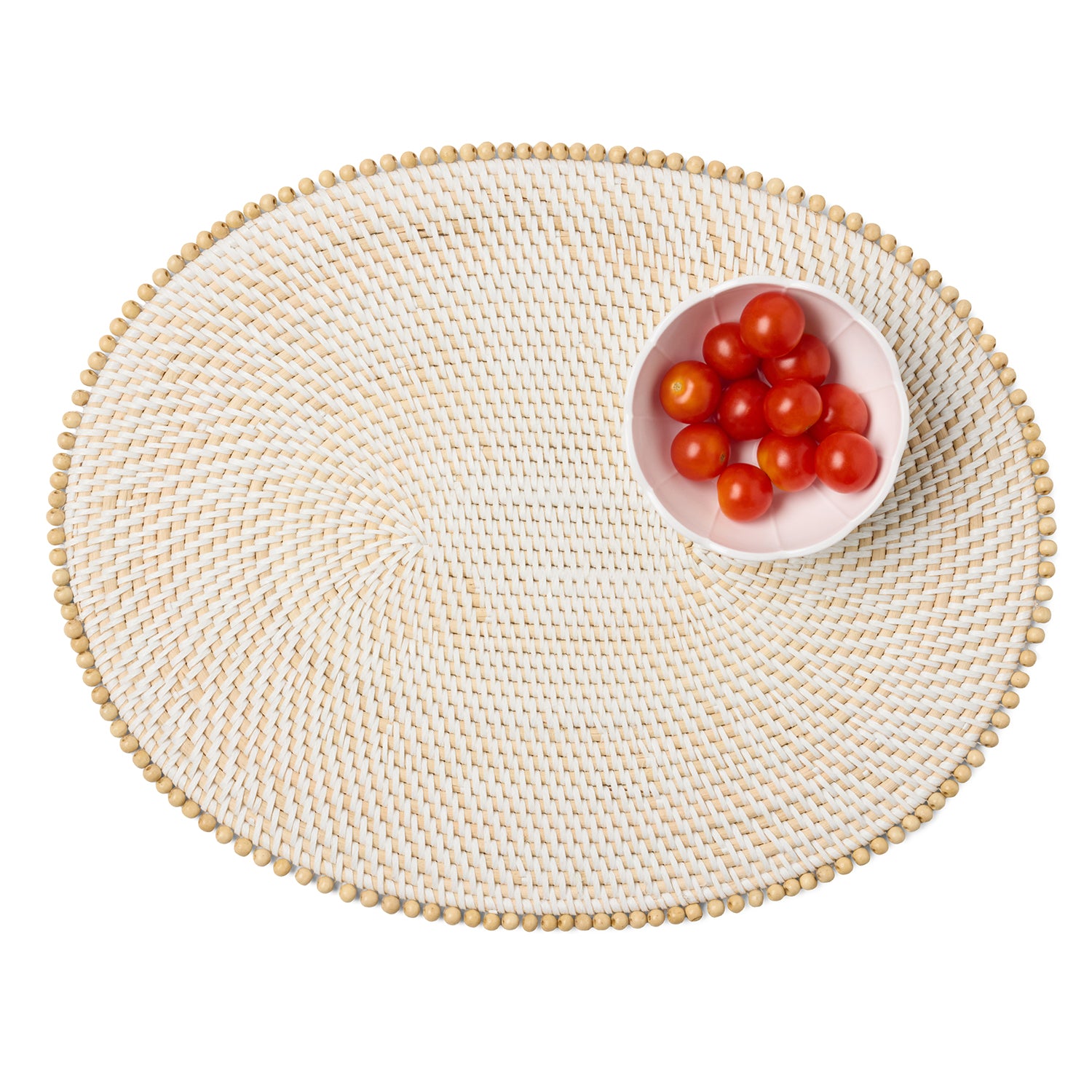 Cassia White/Natural Rattan/Wood Placemats Set Of 4 - Thumbnail 4