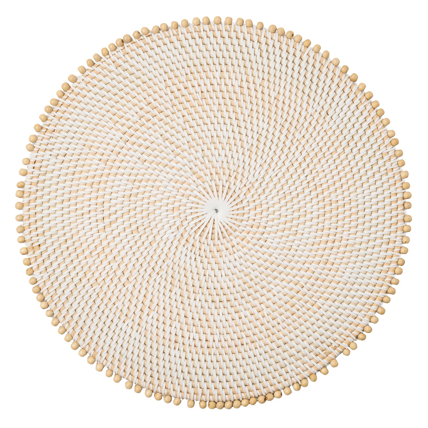 Cassia White/Natural Rattan/Wood Placemats Set Of 4