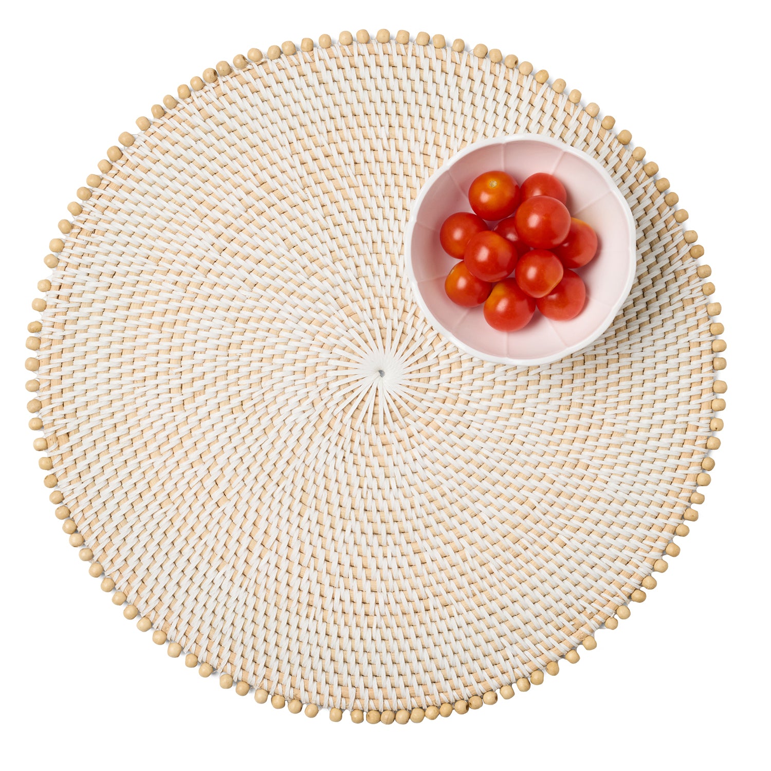 Cassia White/Natural Rattan/Wood Placemats Set Of 4 - Thumbnail 2