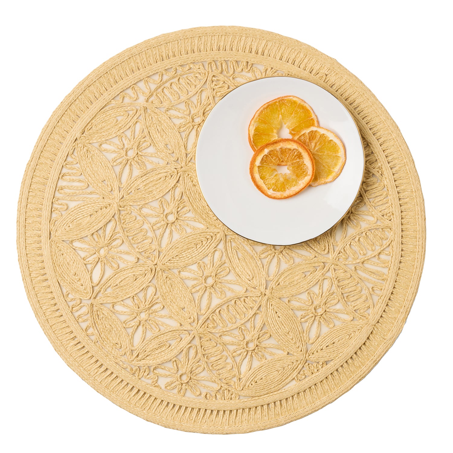 Cleo Rattan Round Medallion Placemats - Thumbnail 2