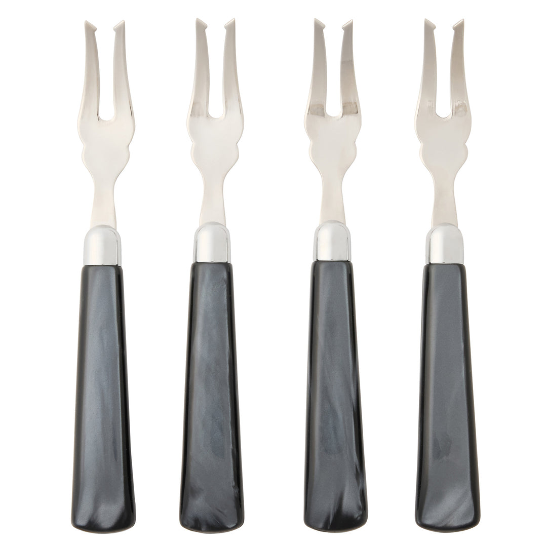 Colson Black/Polished Silver Appetizer Fork Set