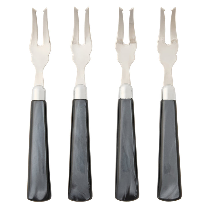 Colson Black/Polished Silver Appetizer Fork Set