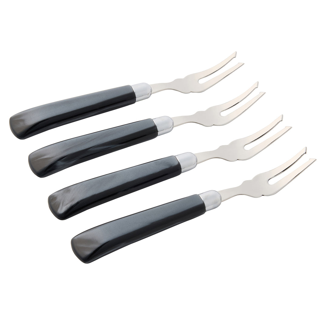 Colson Black/Polished Silver Appetizer Fork Set