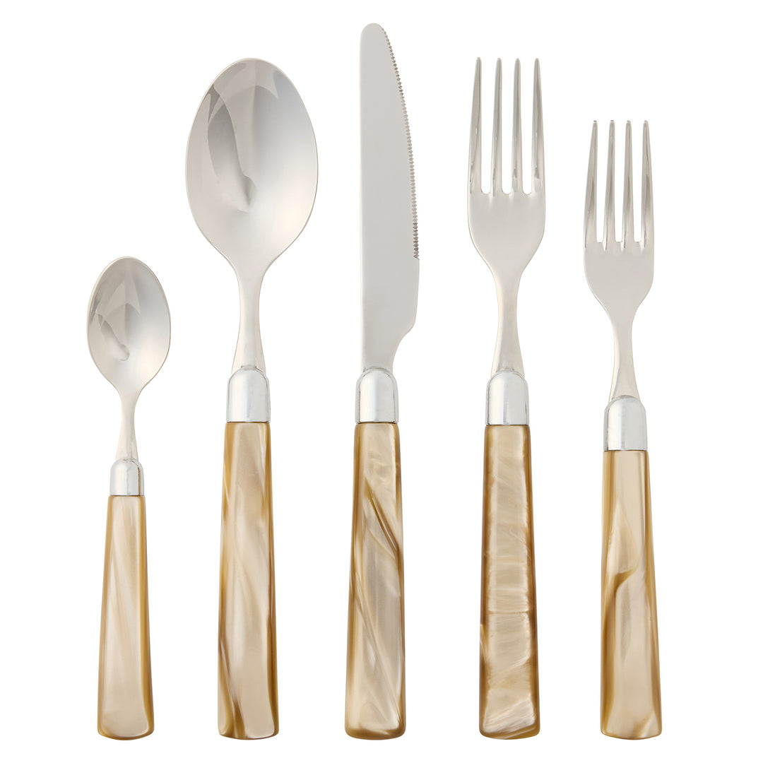 Colson Champagne/Polished Silver Flatware Set/5