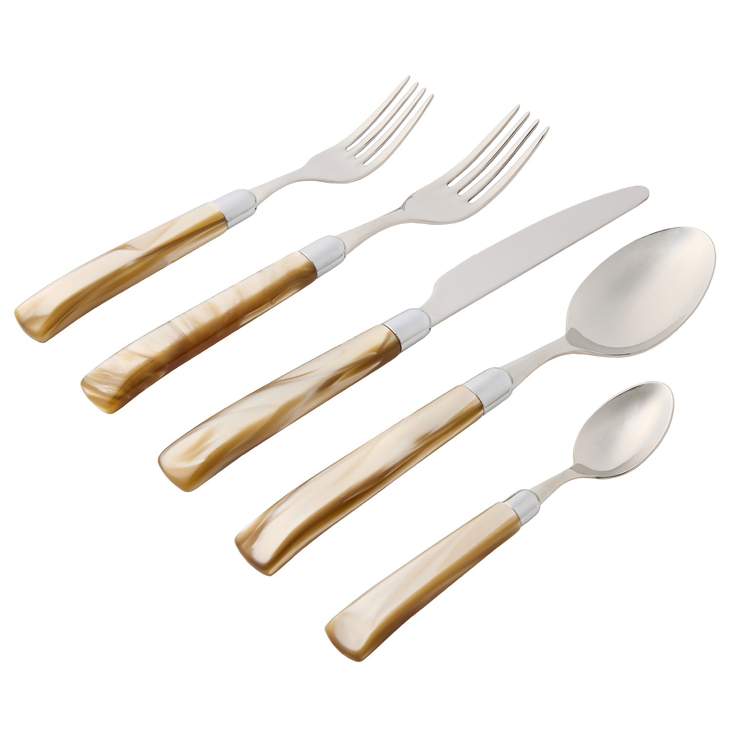 Colson Champagne/Polished Silver Flatware Set/5 - Thumbnail 2