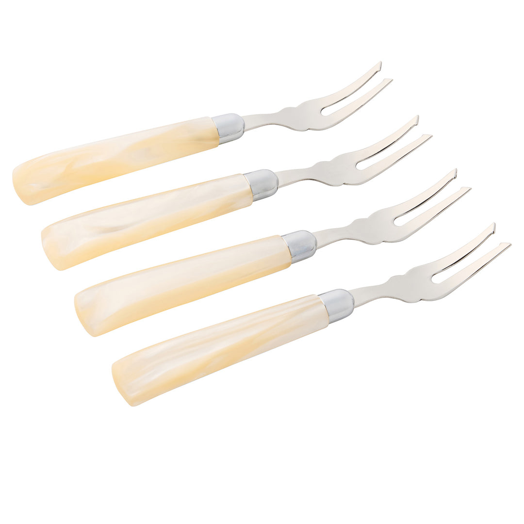 Colson Ivory/Polished Silver Appetizer Fork Set