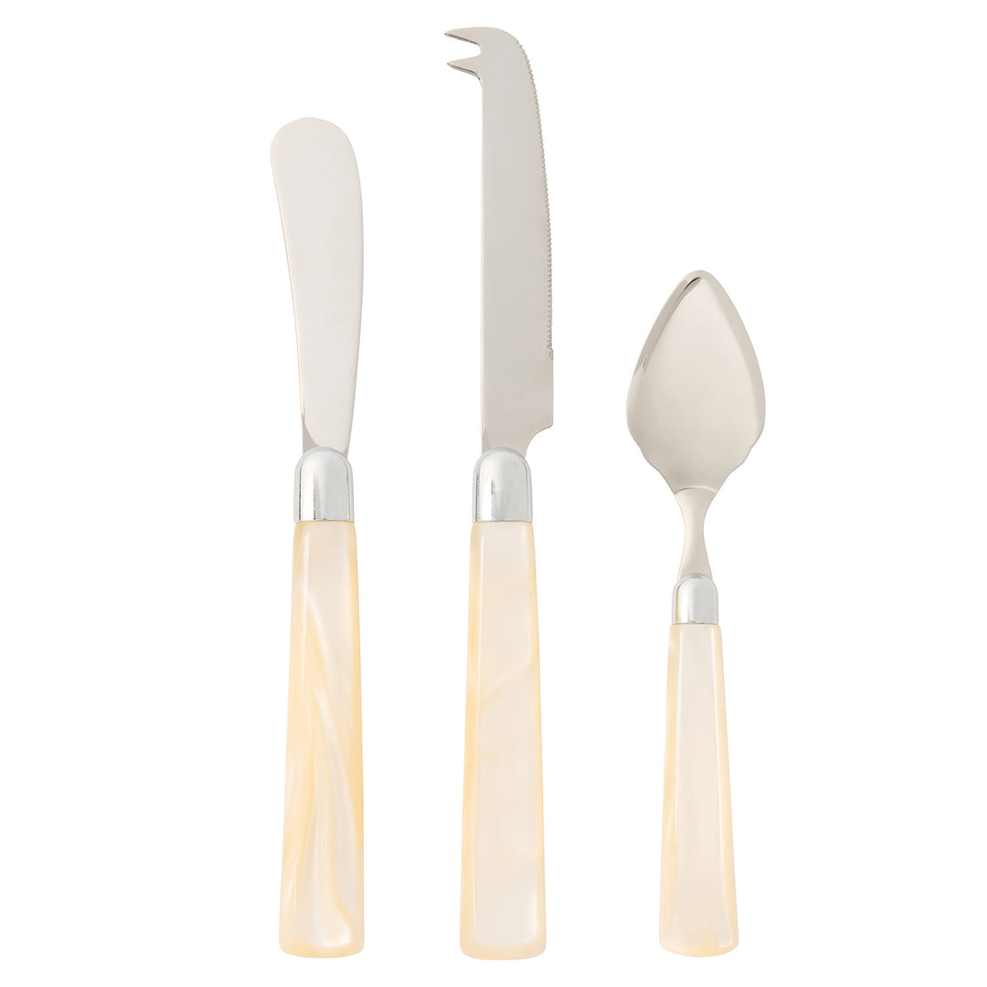 Colson Ivory/Polished Silver Cheese Knives Set