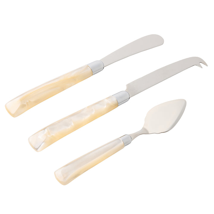 Colson Ivory/Polished Silver Cheese Knives Set