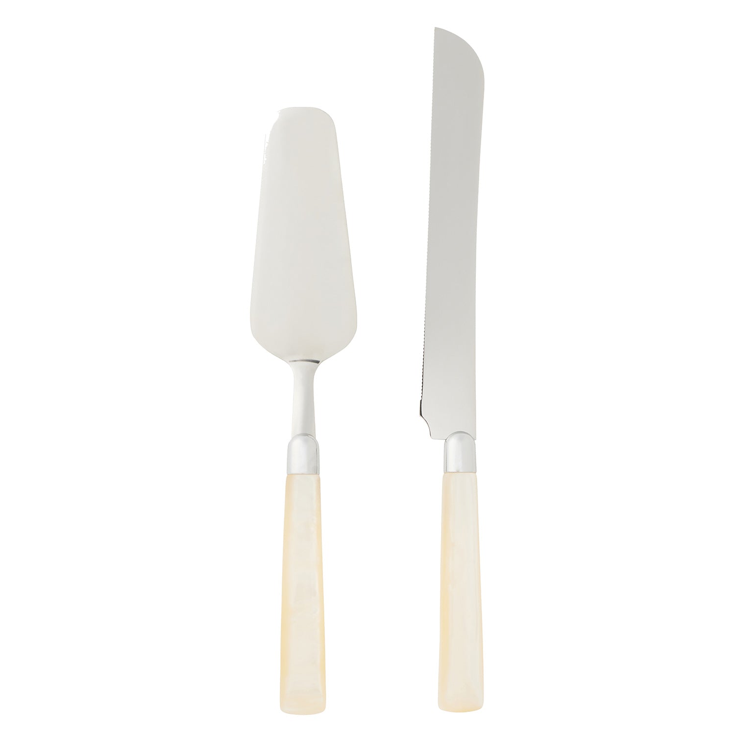 Colson Polished Silver/Ivory Cake Serving Set