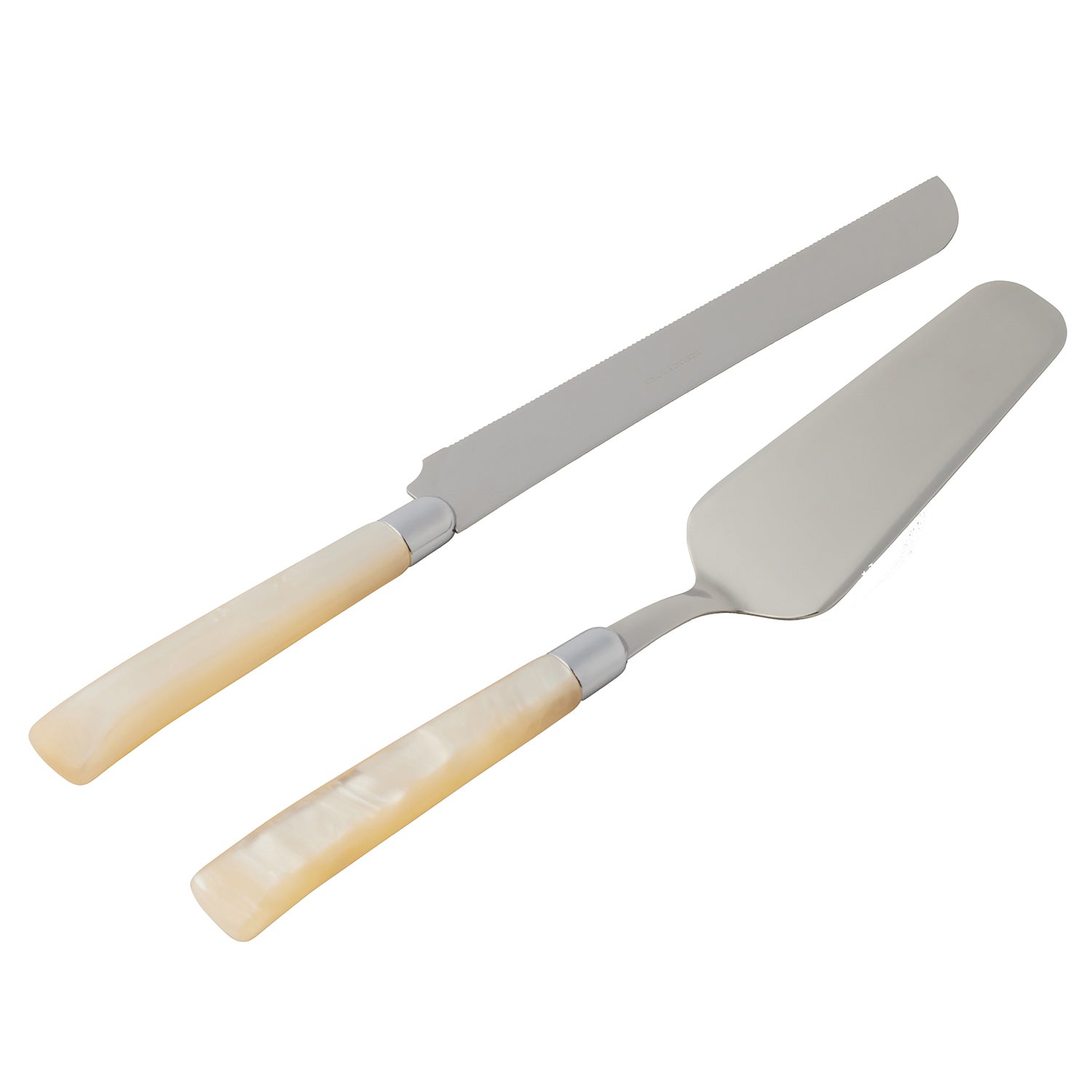 Colson Polished Silver/Ivory Cake Serving Set - Thumbnail 3