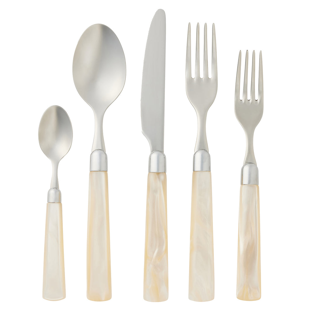 Colson Polished Silver/Ivory Flatware Set/5