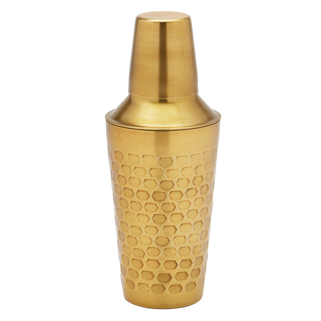 Conway Antique Brass Hammered Metal Cocktail Shaker