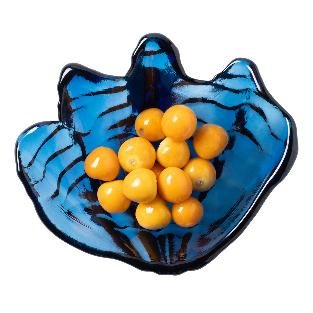 Coralie Dark Sapphire Glass Serving Bowls Set/2