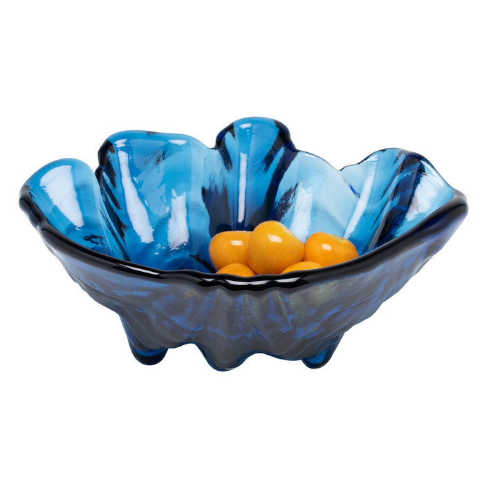 Coralie Dark Sapphire Glass Serving Bowls Set/2
