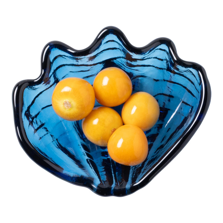 Coralie Dark Sapphire Glass Serving Bowls Set/2