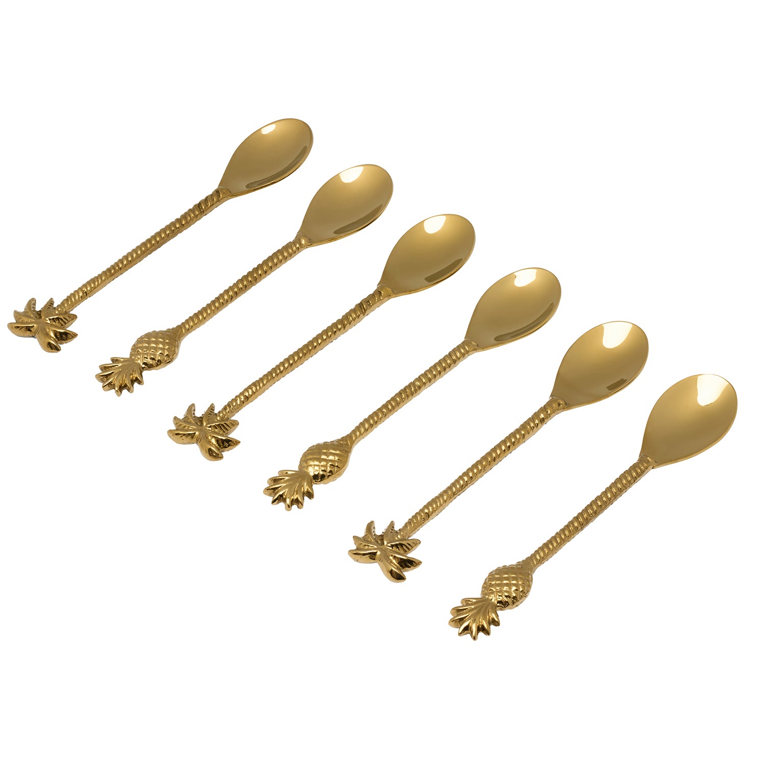 Crawford Polished Gold Appetizer Spoon Set - Thumbnail 2