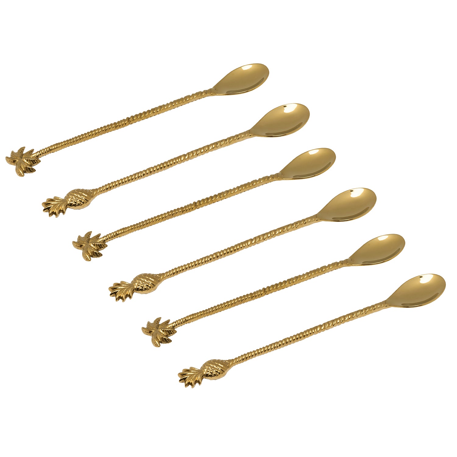 Crawford Polished Gold Cocktail Spoon Set/6 - Thumbnail 2