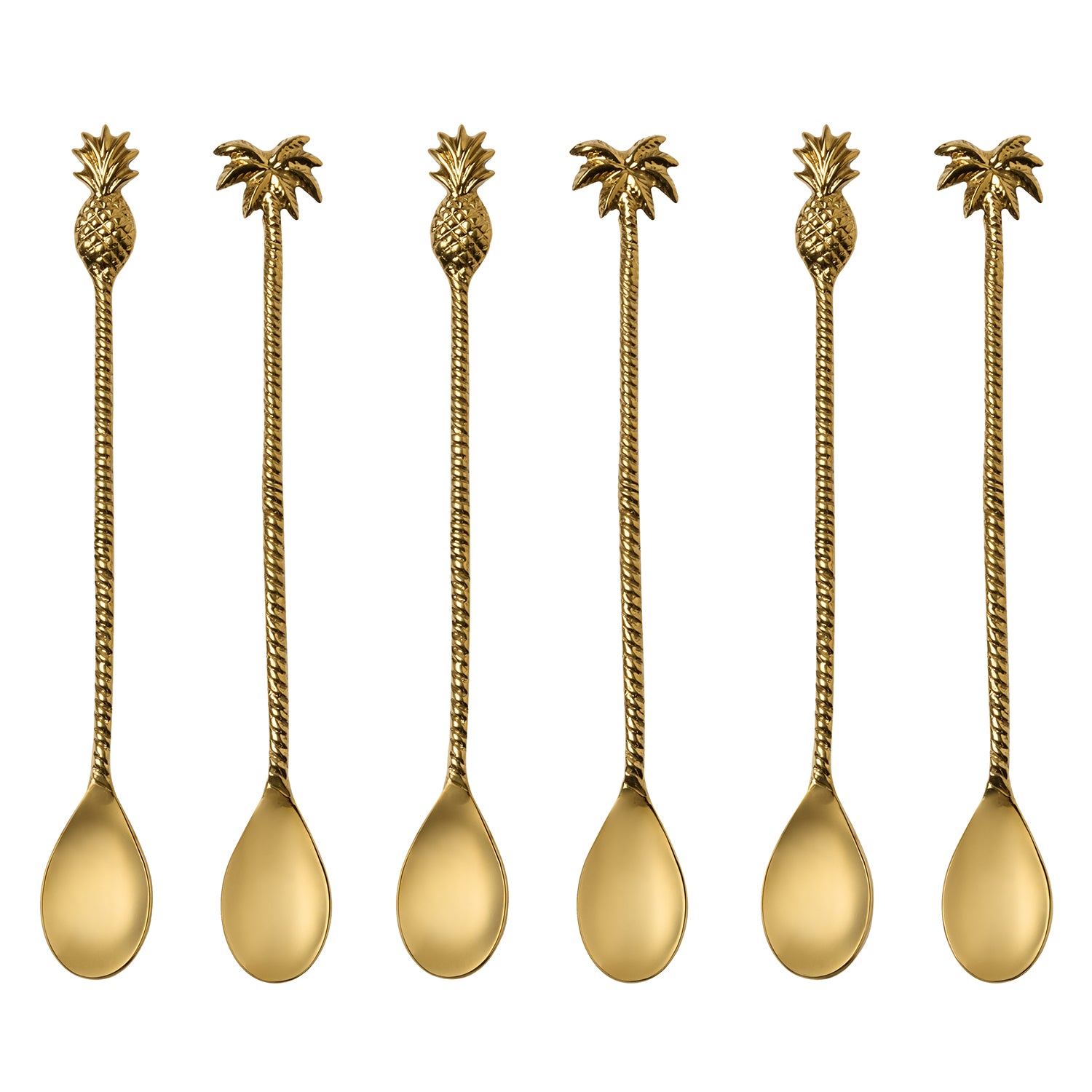 Crawford Polished Gold Cocktail Spoon Set/6