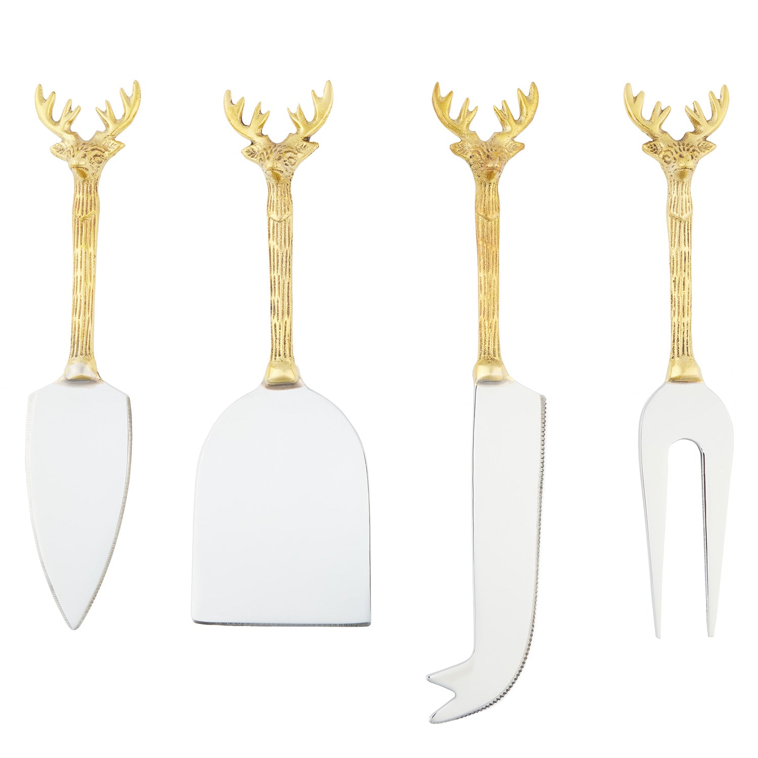 Dash Polished Silver/Gold Cheese Knives Set - Thumbnail 4
