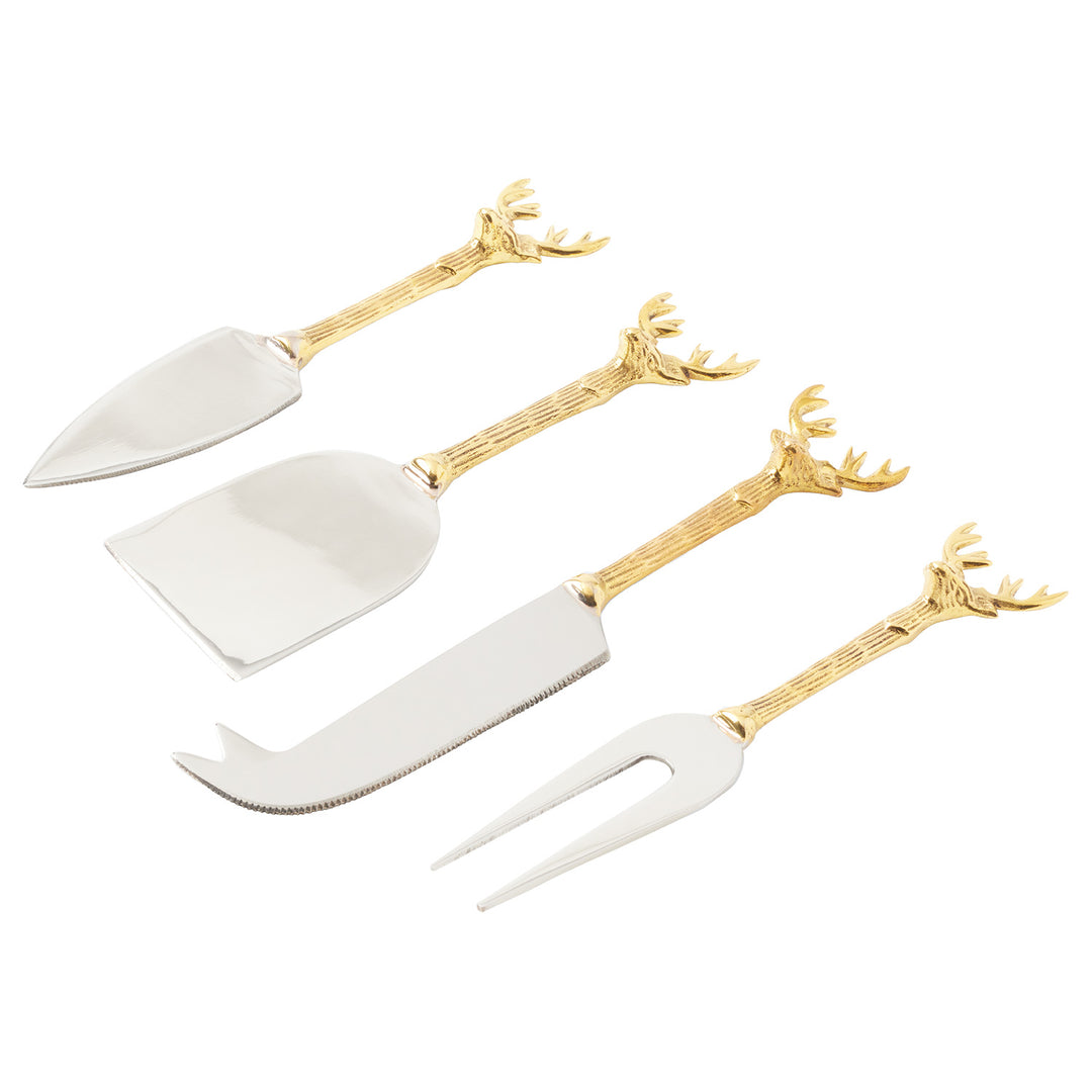 Dash Polished Silver/Gold Cheese Knives Set