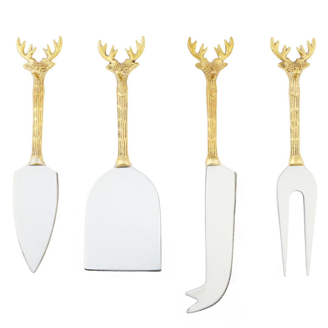 Dash Polished Silver/Gold Cheese Knives Set