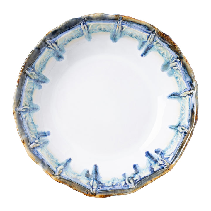 Delara Light Azure Stoneware Large Serving Bowl Set/2