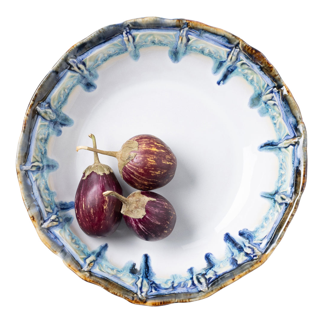 Delara Light Azure Stoneware Large Serving Bowl Set/2