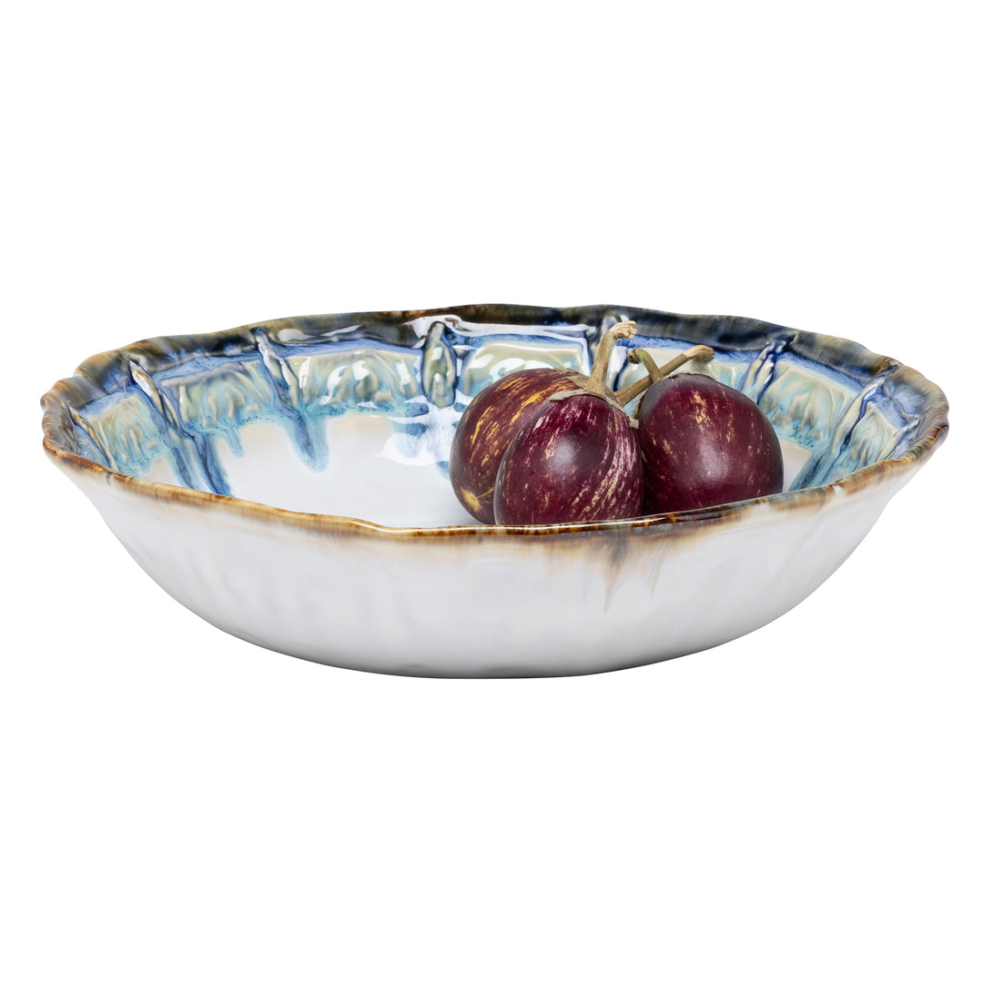Delara Light Azure Stoneware Large Serving Bowl Set/2