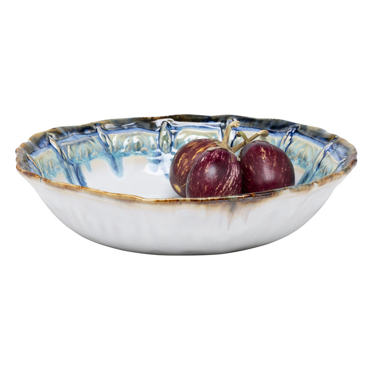 Delara Light Azure Stoneware Large Serving Bowl Set/2