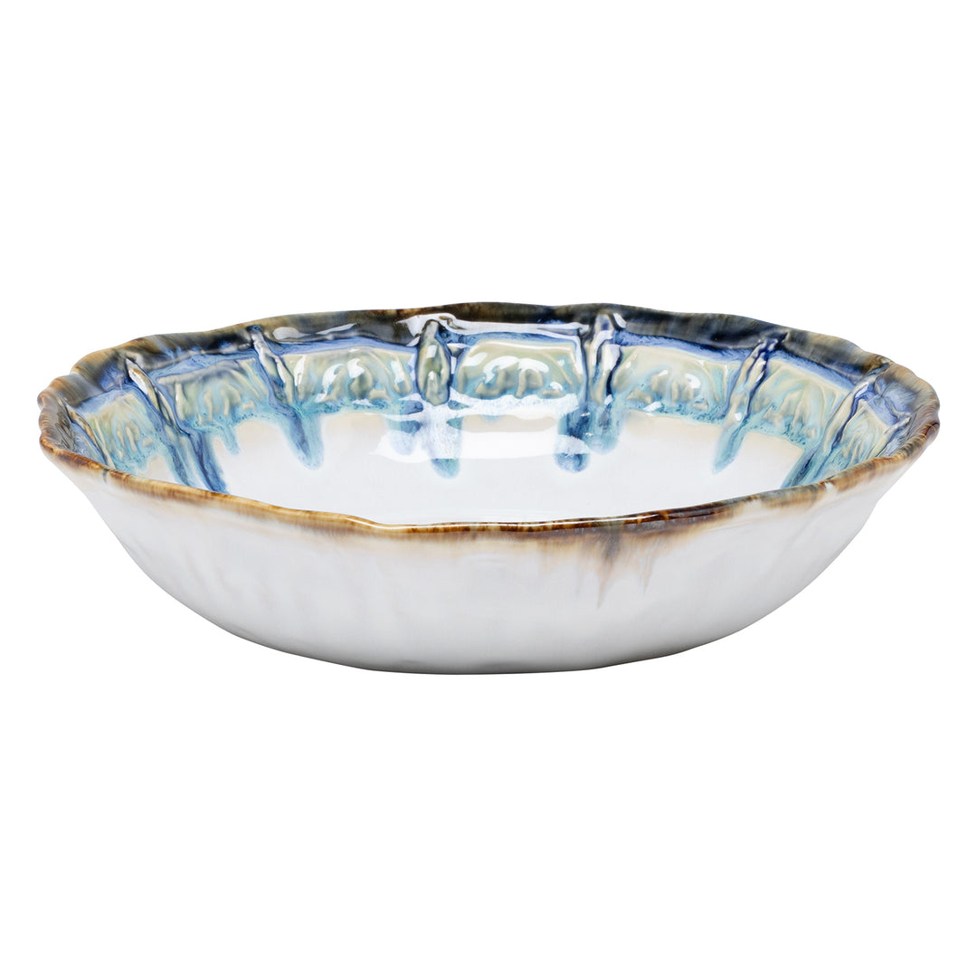 Delara Light Azure Stoneware Large Serving Bowl Set/2