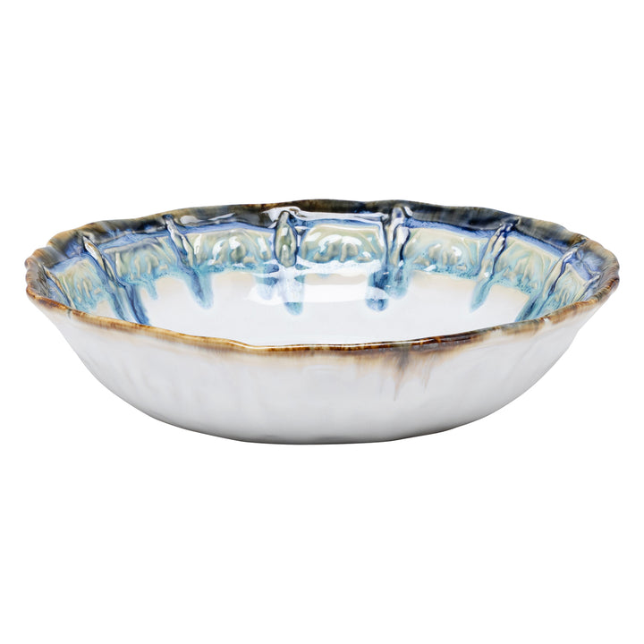 Delara Light Azure Stoneware Large Serving Bowl Set/2