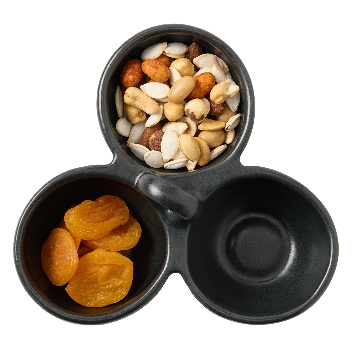 Desmond Black Glaze Triple Nut Dish - Thumbnail 3