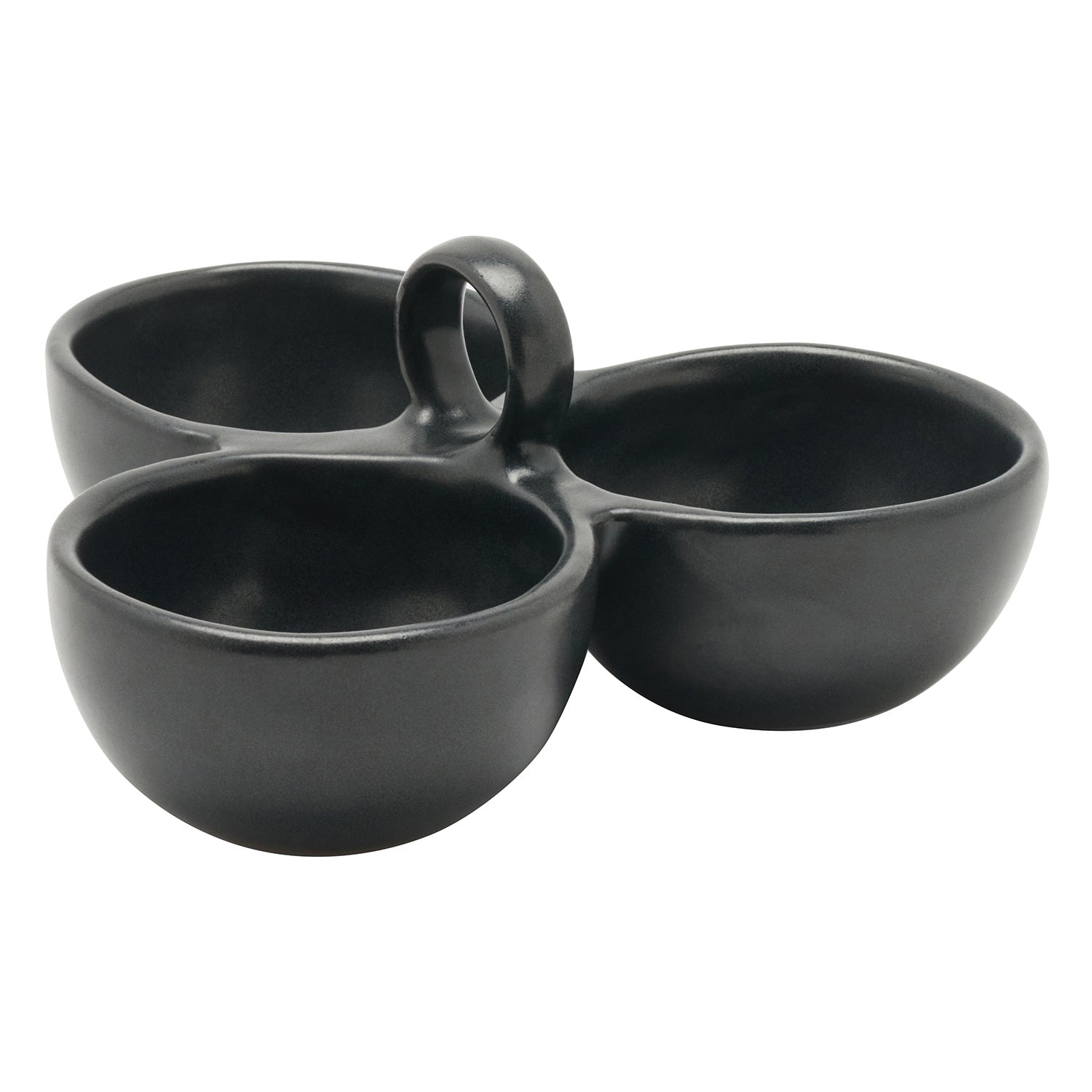 Desmond Black Glaze Triple Nut Dish - Thumbnail 2