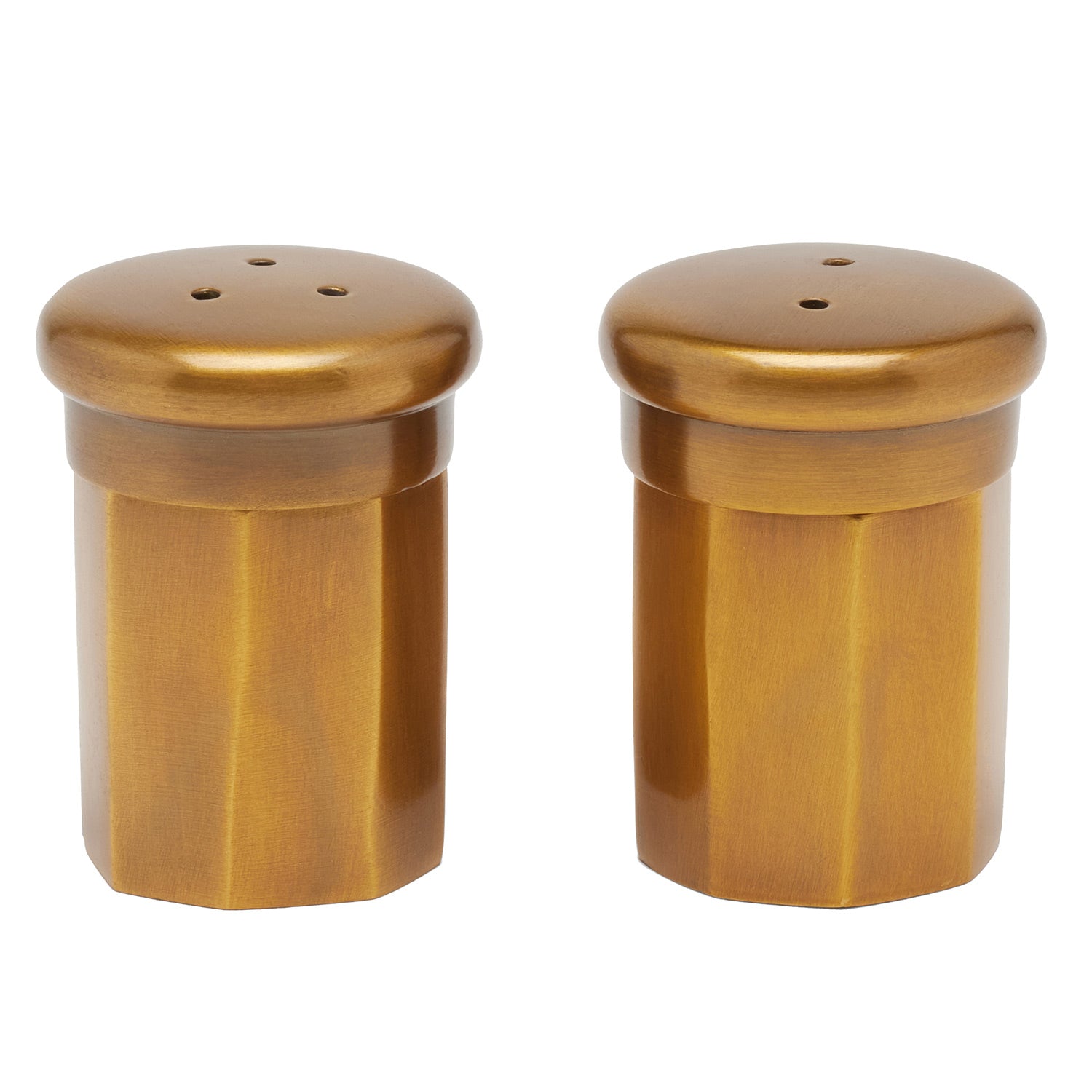Duke Antique Brass Set of 2 Salt and Pepper Shakers - Thumbnail 3