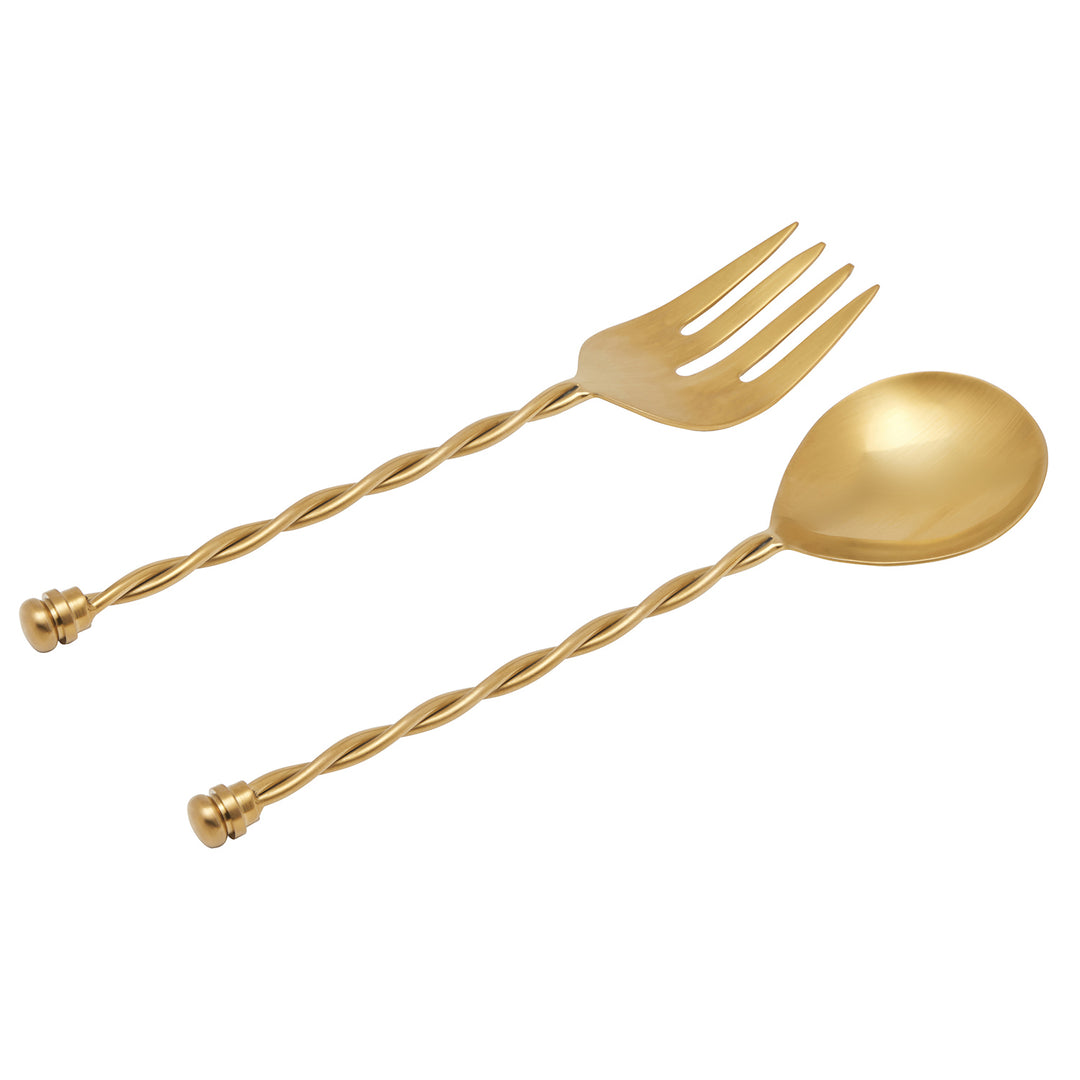 Ellis Matte Gold 2-Piece Serving Set