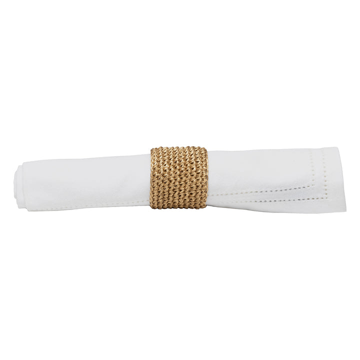 Emmy Abaca Gold Napkin Ring Set/4