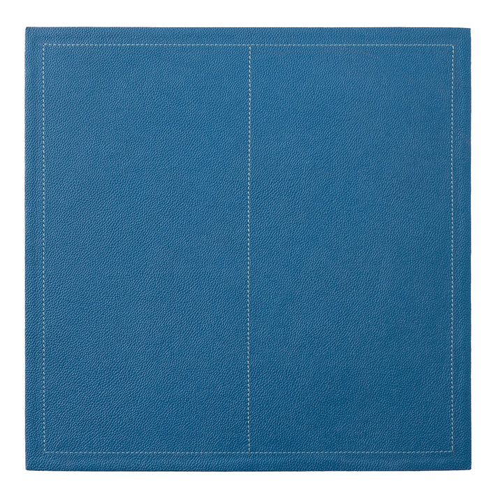Evan Peacock Blue Leather Placemat Set Of 2 (Square)