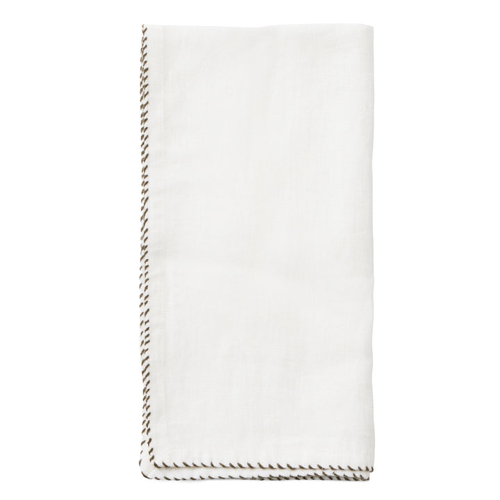 Evelyn White Linen Napkin Set/4