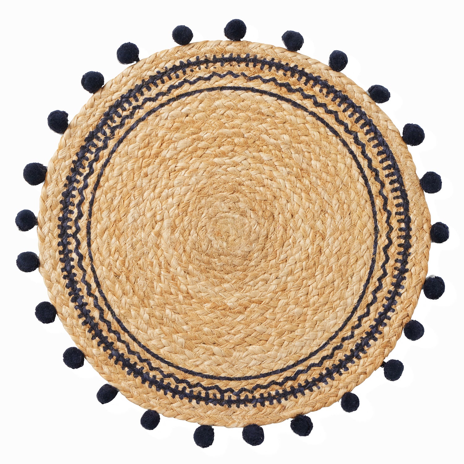 Giada Natural/White Jute Placemats Set Of 4 (Round)