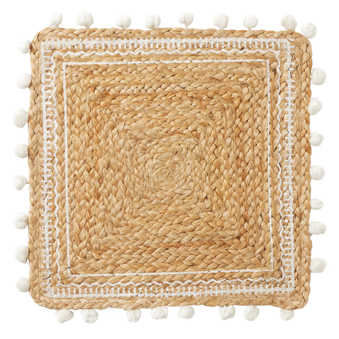 Giada Natural/White Jute Placemats Set Of 4 (Square)